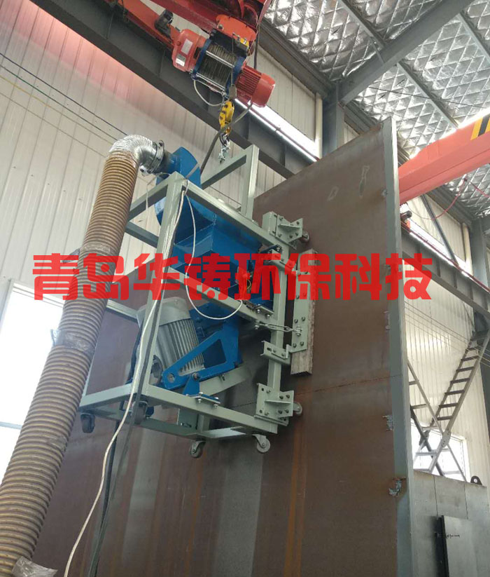儲油罐拋丸機(jī)高空施工展示圖